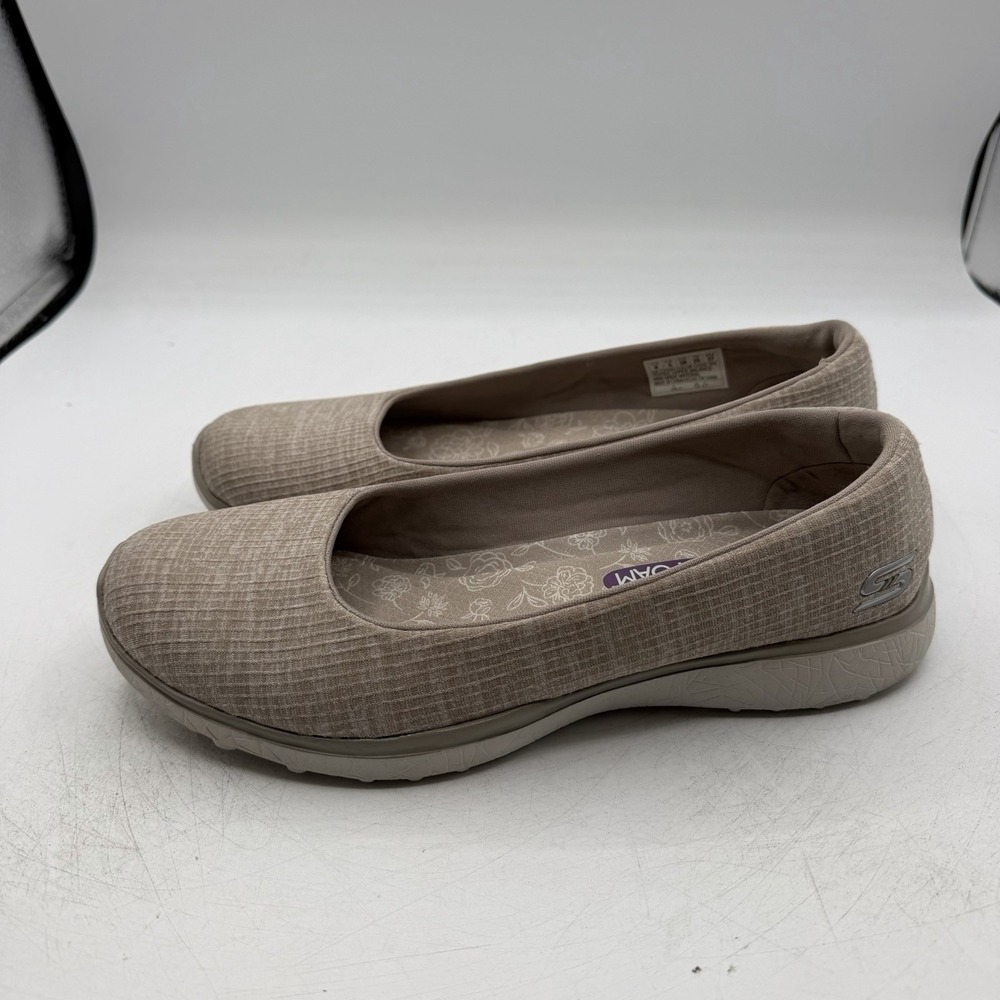Skechers Microburst Darling Dash Shoes Womens 8 Taupe Lightweight Slip On Shoes - Picture 6 of 11